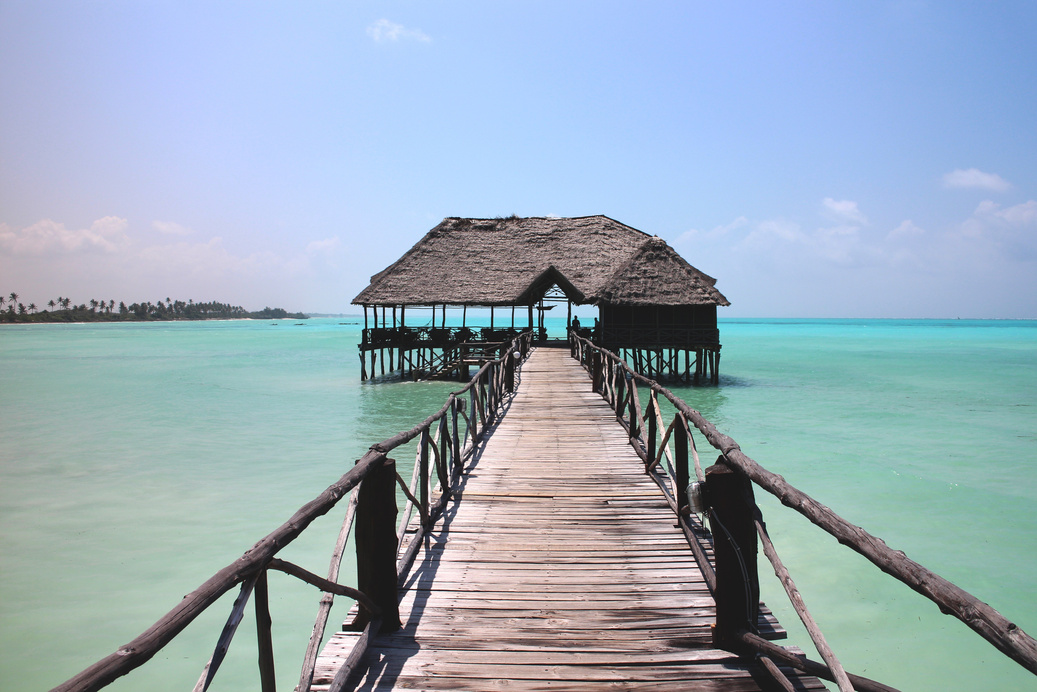 Beach Hut with Wooden Pier